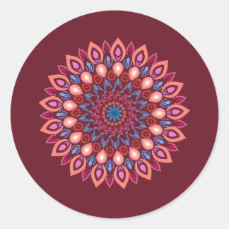 Mandala-Design-Aufkleber Runder Aufkleber