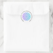 Mandala Design blau-grün bis lila ombre Runder Aufkleber (Tasche)