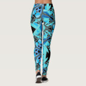Mandala Design, Blue Ivy auf Black Leggings (Rückseite)