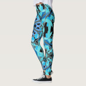 Mandala Design, Blue Ivy auf Black Leggings (Links)