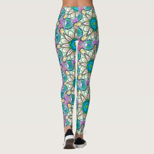 Mandala Design, Blume Power! Leggings (Rückseite)