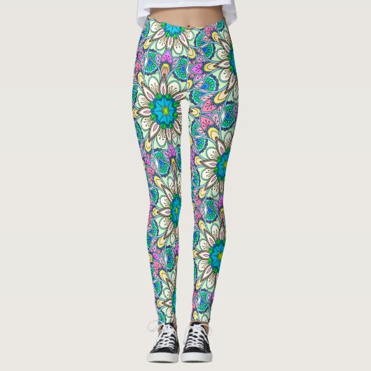 Mandala Design, Blume Power! Leggings (Vorderseite)