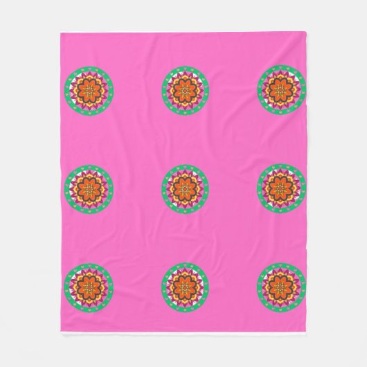 Mandala-Design-Decke Fleecedecke (Vorderseite)