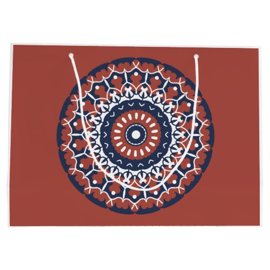 Mandala Design Geschenktasche Große Geschenktüte (Rückseite)