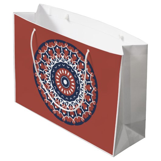 Mandala Design Geschenktasche Große Geschenktüte (Rückseite Schrägansicht)