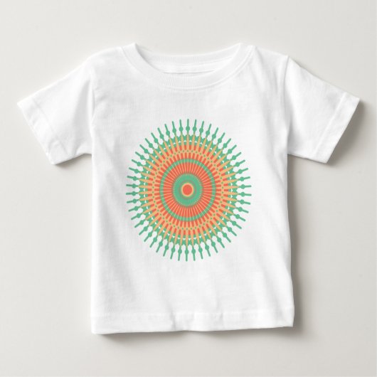 Mandala Design grün, orange indisch Baby T-shirt (Vorderseite)