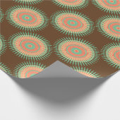 Mandala Design grün, orange indisch Geschenkpapier (Ecke)