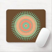 Mandala Design grün, orange indisch Mousepad (Mit Mouse)