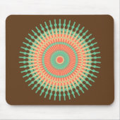 Mandala Design grün, orange indisch Mousepad (Vorne)