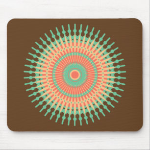 Mandala Design grün, orange indisch Mousepad