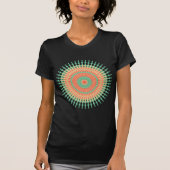 Mandala Design grün, orange indisch T-Shirt (Vorderseite)