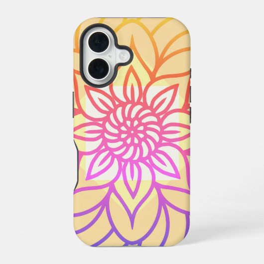Mandala-Design Hellfarbe iPhone 16 Hülle (Rückseite)