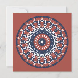 Mandala Design in Rot und Blau Einladung
