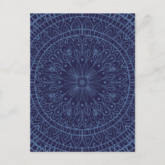 Mandala Design in tiefblau Postkarte