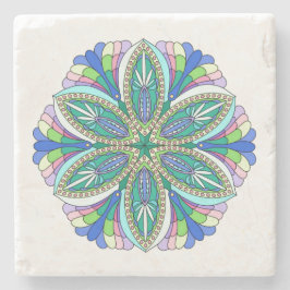 Mandala Design in weichen Pastelltönen Steinuntersetzer