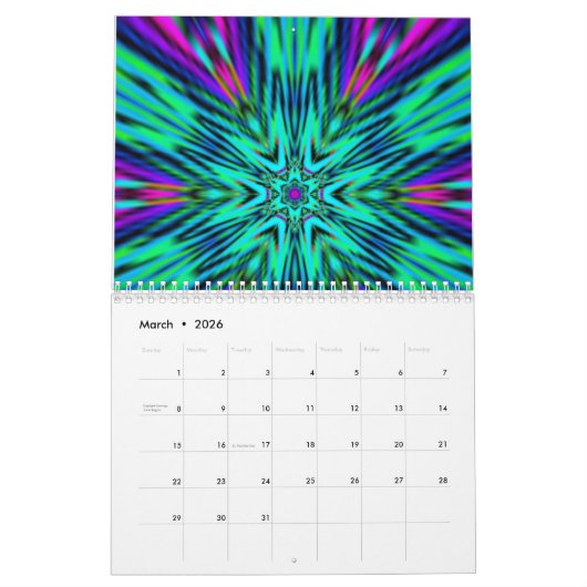 Mandala Design Kalender (Mär 2026)