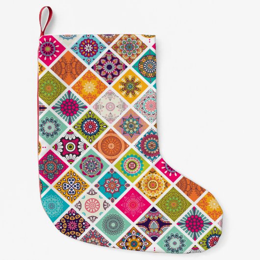 MANDALA-DESIGN KLEINER WEIHNACHTSSTRUMPF (Vorderseite)
