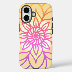 Mandala Design Lichtfarbe iPhone 16 Hülle