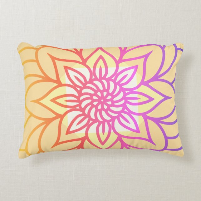 Mandala Design Lichtfarbe Dekokissen (Vorderseite)