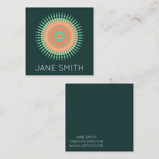 Mandala Design moderne stilvolle Kreativindustrie Quadratische Visitenkarte (Vorne/Hinten)