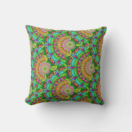 Mandala Design, Neon Pinwheels Kissen