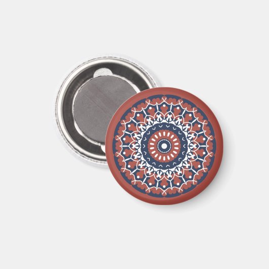 Mandala Design Ornament Magnet (Vorderseite/Rückseite)