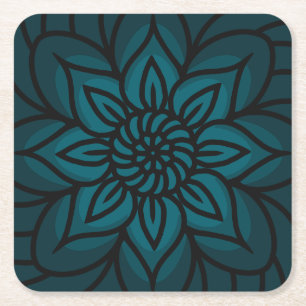 Mandala-Design-Papier-Unterlage Rechteckiger Pappuntersetzer