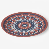 Mandala Design Papierplatte Pappteller (Schrägansicht)