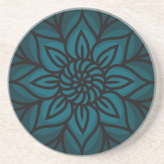 Mandala-Design-Sandstein-Getränkeuntersetzer Getränkeuntersetzer (Vorne)