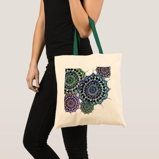 Mandala Design Tote Bag Tragetasche (Vorderseite (Produkt))