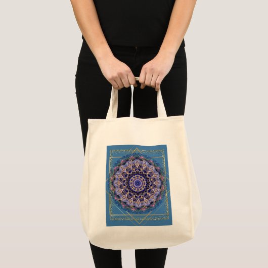 Mandala Design Tote Bag Tragetasche (Vorderseite (Produkt))