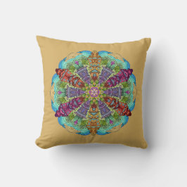 Mandala Design, Viktorianische Zuhause, Aqua/Tan Kissen