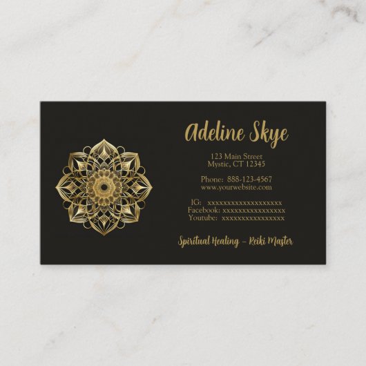 Mandala Design Visitenkarte (Vorderseite)