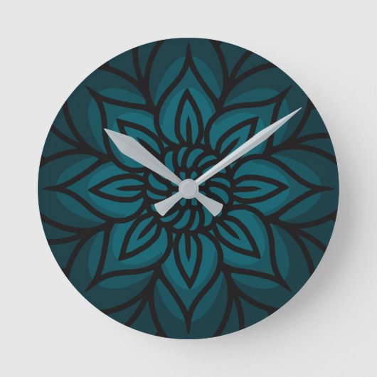 Mandala Design Wall Clock Runde Wanduhr (Vorderseite)