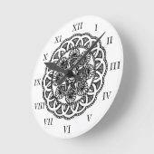 Mandala Design Wall Clock Runde Wanduhr (Winkel)