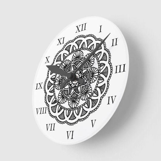 Mandala Design Wall Clock Runde Wanduhr (Winkel)