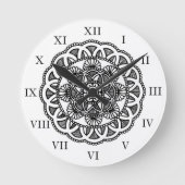 Mandala Design Wall Clock Runde Wanduhr (Vorderseite)