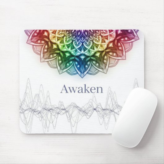 Mandala design with a calming, glowing energy mousepad (Mit Mouse)