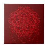 Mandala designburgundy Indian Fliese (Vorderseite)