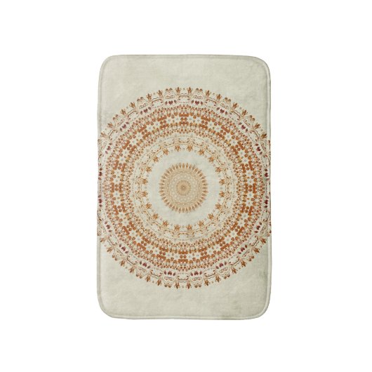 Mandala Desire in Golden Yellow Bath mat Badematte (Vorderseite Vertikal)