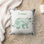 Mandala Dinosaur Art, Ihr Name Throw Cushion Kissen (Decke)