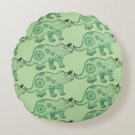 Mandala Dinosaur Art Round cushi Rundes Kissen