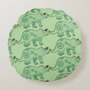 Mandala Dinosaur Art Round cushi Rundes Kissen