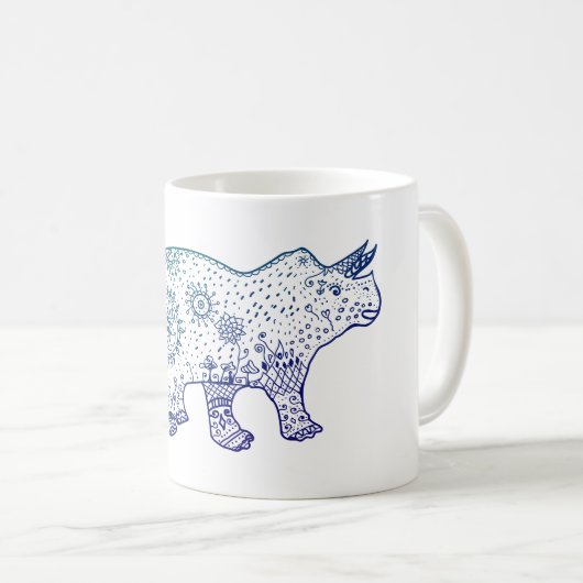 Mandala Dinosaur Art Tasse (VorderseiteRechts)