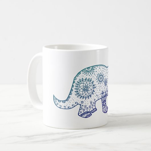 Mandala Dinosaur Art Tasse (Vorderseite Links)