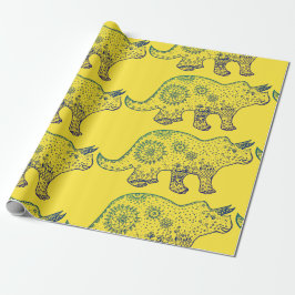 Mandala Dinosaur Wrapping Paper Geschenkpapier