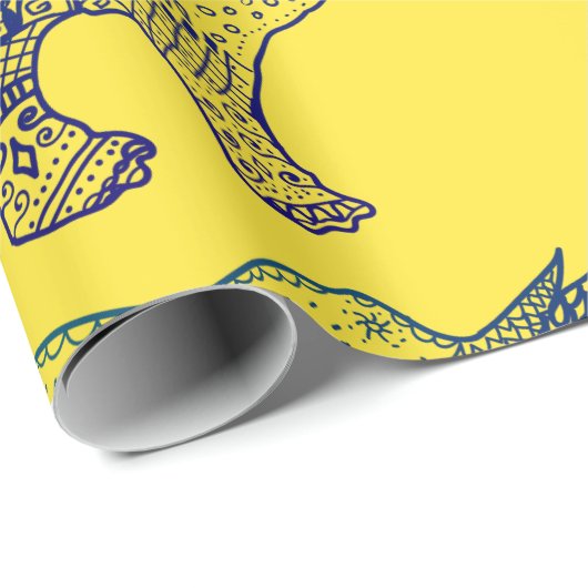 Mandala Dinosaur Wrapping Paper Geschenkpapier (Rolleneckpunkt)