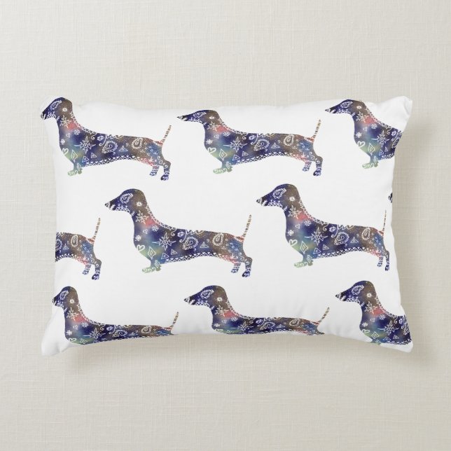 Mandala Dog Pinsel Polyester Accent cushed Zierkissen (Vorderseite)