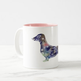 Mandala Dog Zwei-Tonen-Tasse Zweifarbige Tasse