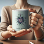 Mandala Doodles ist ein modernes türkisfarbenes Ro Kaffeetasse
